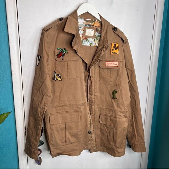 Zara Jackets & Blazers - Zara man khaki patch utility zip up jacket new no tags